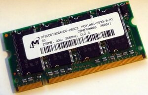 【中古】 MCRN mt8vddt3264hdg-256?C3?256?MB DDR SDRAM 266?MHz