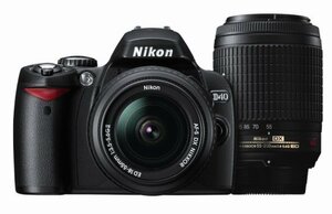 【中古】 Nikon ニコン デジタル一眼レフカメラ D40 ダブルズームキットII ブラック D40BWZII