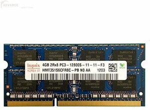 【中古】 Hynix PC3-12800S (DDR3-1600) 4GB SO-DIMM 204pin ノートパソコン