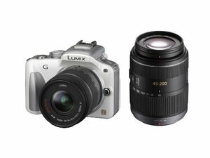 【中古】 パナソニック ミラーレス一眼カメラ LUMIX G3 ダブルズームキット シェルホワイト DMC-G3W-W