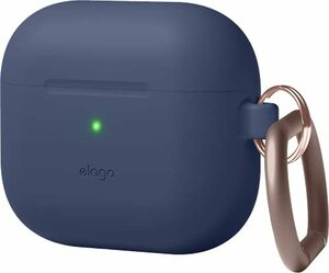 【中古】 【elago】 AirPods 3 対応 ケース 落下防止 カラビナ 付 耐衝撃 薄型 シリコン カバー 衝撃