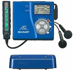 [ б/у ] sharp портативный MD магнитофон голубой au vi MD-DR77-A