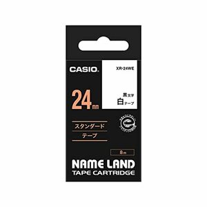 【中古】 カシオ ラベルライター ネームランド 純正 テープ 24mm XR-24WE 白地に黒文字