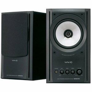 【中古】 ONKYO オンキョー WAVIO 77monitorアンプ内蔵スピーカー 15W+15W GX-77M (B