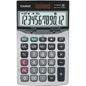 【中古】 CASIO カシオ 卓上タイプ 12桁 電卓【ジャストサイズ】CASIO 本格実務電卓 JF-120VB-N