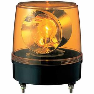 【中古】 パトライト 大型回転灯 KG-100-Y Φ186 大型2面反射鏡 黄色