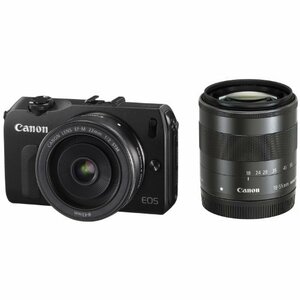 【中古】 Canon キャノン ミラーレス一眼カメラ EOS M ダブルレンズキット EF-M18-55mm F3.5-