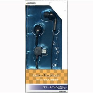 【中古】 ラスタバナナ ステレオイヤホン 視聴専用 マイクロUSB BK RBEP025