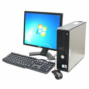 【中古】 Win7 デスクトップパソコン Dell Optiplex745SFF Core2Duo 2GB 160GB