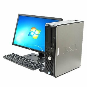 【中古】 Dell デル OptiPlex 360DT 2GBメモリ 23型ワイド液晶 DVD鑑賞OK Windows7