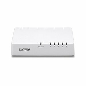 【中古】 BUFFALO バッファロー 10/100Mbps対応 プラスチック筺体 AC電源 5ポート ホワイト スイッ