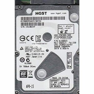 【中古】 500GB HGST HDD Travelstar Z5K500シリーズ 2.5インチ SATA600 540