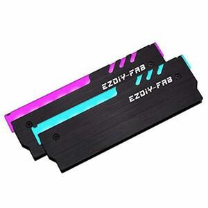 【中古】 EZDIY-FAB 12V RGB RAM 冷却 メモリヒートシンク 12V RGB LED機能- 黒い 2本