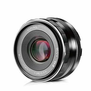 【中古】 Voking VK-35mm F1.7 大口径マニュアルプライム固定レンズ APS-C SONY Eマウントデ