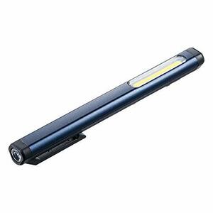 【中古】 サンワダイレクト LEDライト 懐中電灯 USB充電式 マグネット クリップ 最大300ルーメン 面発光＆ペン
