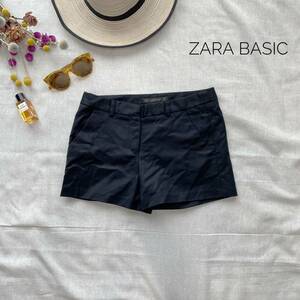 美品☆定番　大人カジュアル♪　　ZARA BASIC　コットン　ショートパンツ　ブラック　USA　XS　旅行　普段使い　おしゃれ着