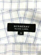 中古 バーバリー BURBERRY 長袖シャツ ブラックレーベル ホワイト ブルーチェック コットン サイズ39 メンズ 011102_画像9