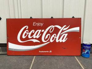  Vintage signboard Coca * Cola width 56cm COCA COLA 1980s / Setagaya base America Showa Retro antique 