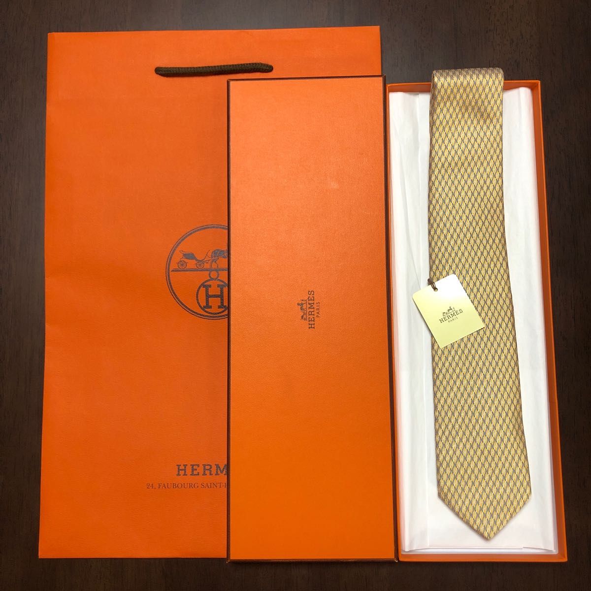 エルメス HERMES ネクタイ シルク 605937T 28 新品未使用 タグ付き