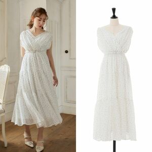 Tiered Polka-Dot Long Dress