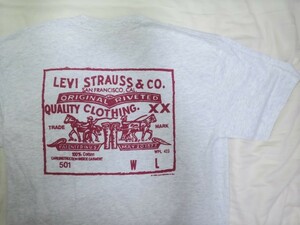 デッドストック 90s levi's USA製 ツーホース Tシャツ 実寸 XL 米国製 紙パッチ 革パッチ LVC 未使用品 501XX リーバイス「
