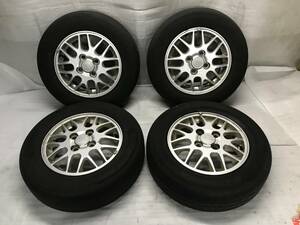 ダイハツ純正 13インチ アルミホイール 13×4.5 +45 PCD 100 4H タイヤ 165/70R13 中古 ネイキッド ムーヴ MAX ミラ アトレー ハイゼット 