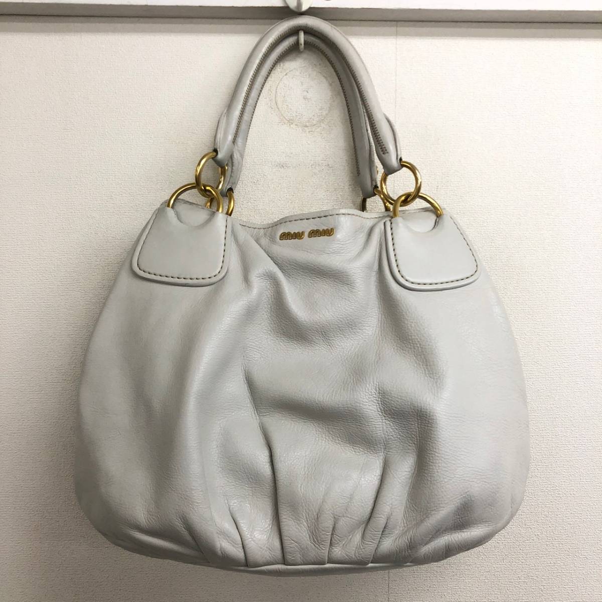 年最新ヤフオク! ミュウミュウ バッグ グレーの中古品・新品