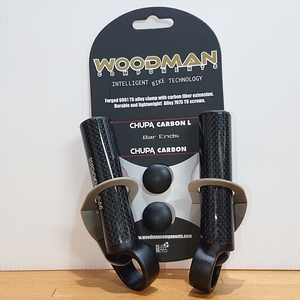  surprised![ stock disposal special price ]WOODMAN bar ends Chupa Carbon L black 