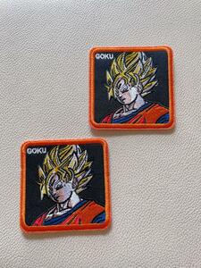 377.ドラゴンボール 悟空の刺繍アイロンワッペン2枚セット