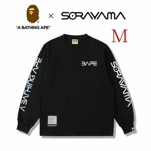 [ free shipping ][ new goods ]M size BAPE X HAJIME SORAYAMA L/S TEE A Bathing Ape × is jimesolayama black long T long sleeve 