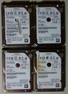 3832 2.5インチ内蔵SATAハードディスク 500GB 日立 HTS547550A9E384 4個まとめて 9.5mm 5400rpm 正常 使用11/74/205/8729時間 Mac/Win