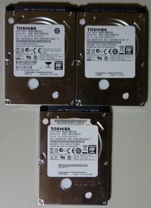 3874 大量入荷につきノーチェックジャンク 3個まとめて 2.5インチ内蔵SATAハードディスク 320GB 7mm 東芝 MQ01ABF032