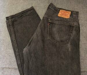 送料込み！90S 米国製 LEVIS リーバイス501-0658 裾ユニオンスペシャル 先染めブラック W36インチ 刻印501 ヴィンテージ[501XX