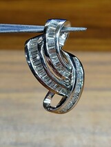 ダイヤモンド(0.55ct)　リボン　音符　ペンダントトップ 　プラチナ_画像1