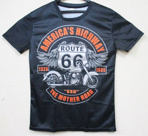 【新品・即決】ROUTE66　Tシャツ　⑩－メ　M　メッシュ ルート66 アメリカ USA バイク ブラック 黒 クリックポスト発送可