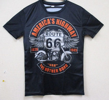 【新品・即決】ROUTE66　Tシャツ　①　XL　ルート66　アメリカ　USA　バイク　ブラック　黒　オレンジ　クリックポスト発送可_画像1