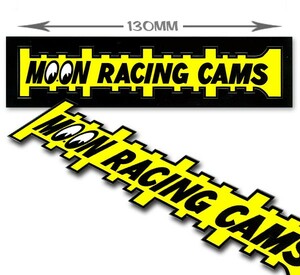 13cm × 2.5cm MOON Racing Cams 63円発送可 ムーンアイズ eyes mooneyes ステッカー　デカール シール　レーシング ブラック イエロー 黒