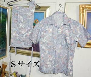  silk aloha shirt +. middle fundoshi + black cat undergarment fundoshi * crepe-de-chine *S size. 3 point set aro is * silk * silk A-5