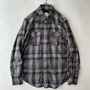 【美品】THE CORONA UTILITY size/S (ig) コロナユーティリティ コットン100 ウエスタンシャツ 長袖 チェック グレー JAPAN shirt