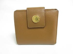 11416◆【SALE】BVLGARI ブルガリ 二つ折り財布 ライトブラウン系 MADE IN ITALY 中古 USED