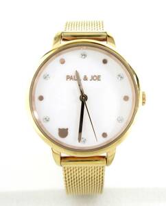 11453◆【SALE】PAUL&JOE ポール＆ジョー PJ-7727 レディース 腕時計 ゴールド色 中古 USED