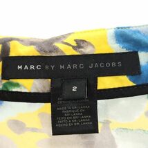 マークバイマークジェイコブス フレア 膝丈 総柄 スカート 2 イエロー×青系 MARC BY MARC JACOBS レディース 230702_画像7