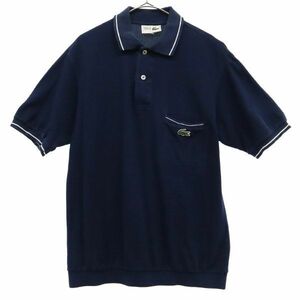 シュミーズラコステ ロゴワッペン 半袖 ポロシャツ 4 ネイビー CHEMISE LACOSTE 鹿の子 メンズ 230715