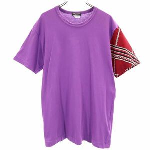 コムデギャルソンオムプリュス 2011年 日本製 袖切替 半袖 Tシャツ パープル系 COMME des GARCONS HOMME PLUS メンズ 230512 メール便可