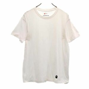 ヘインズ アベイシングエイプ 半袖 Tシャツ L ホワイト系 Hanes A BATHING APE ロゴ メンズ 230628