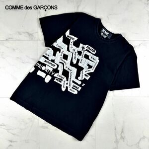 BLACK COMME des GARCONS ブラック コムデギャルソン プリントTシャツ 半袖カットソー レディース 黒 ブラック サイズS*FC1247