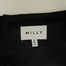 美品 Milly ミリー 花柄ドッキングタイトワンピース 膝丈 裏地あり レディース 茶色 ブラウン サイズ0*EC718_画像6