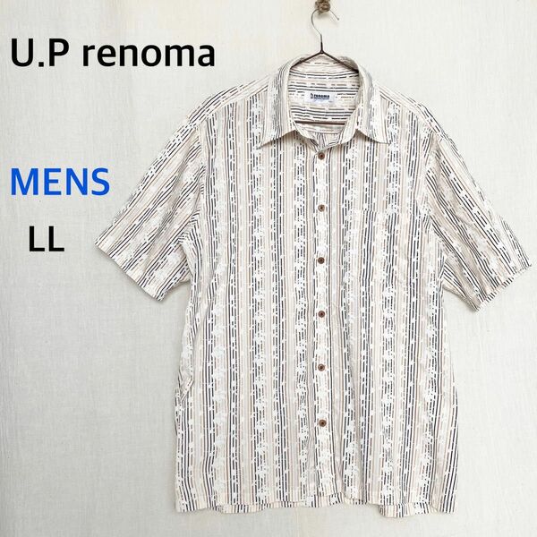 U.P renoma レノマ　シャツ　トップス　柄　ストライプ　LLシャツ