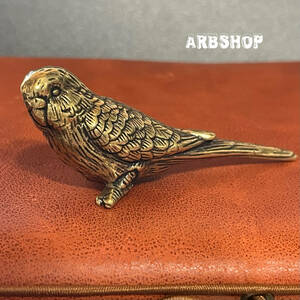 【新品】　鳥　インコ 小鳥 真鍮製 可愛い　置物 雑貨 幸運　ヴィンテージ アンティーク 