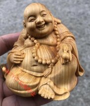 づくり彫刻 木彫り弥勒仏像の置物仏教工芸品 木彫り コレクション 仏像　置物_画像1